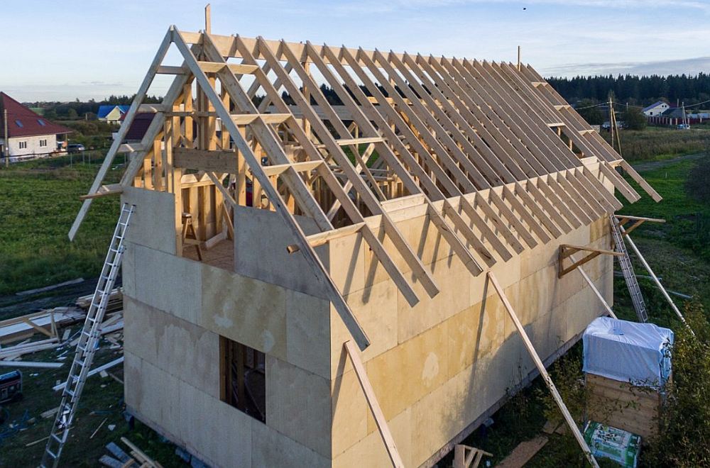 Disposición del techo de la casa de marco