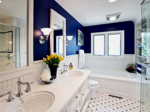 ¿Qué más puede decorar la pared además de los azulejos en el baño?