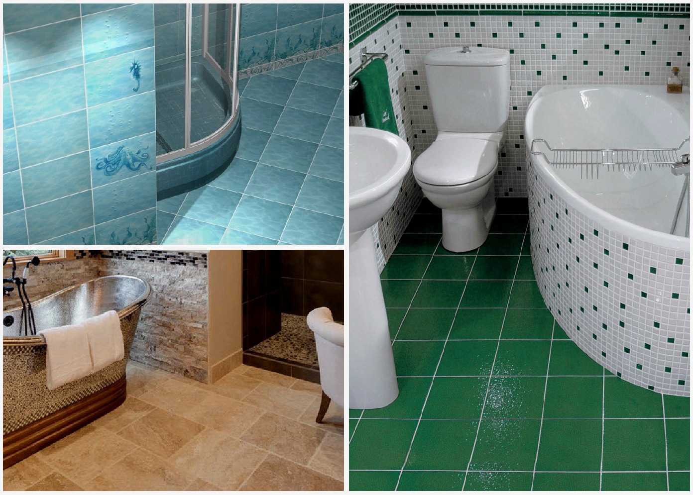 Variedades del piso del baño