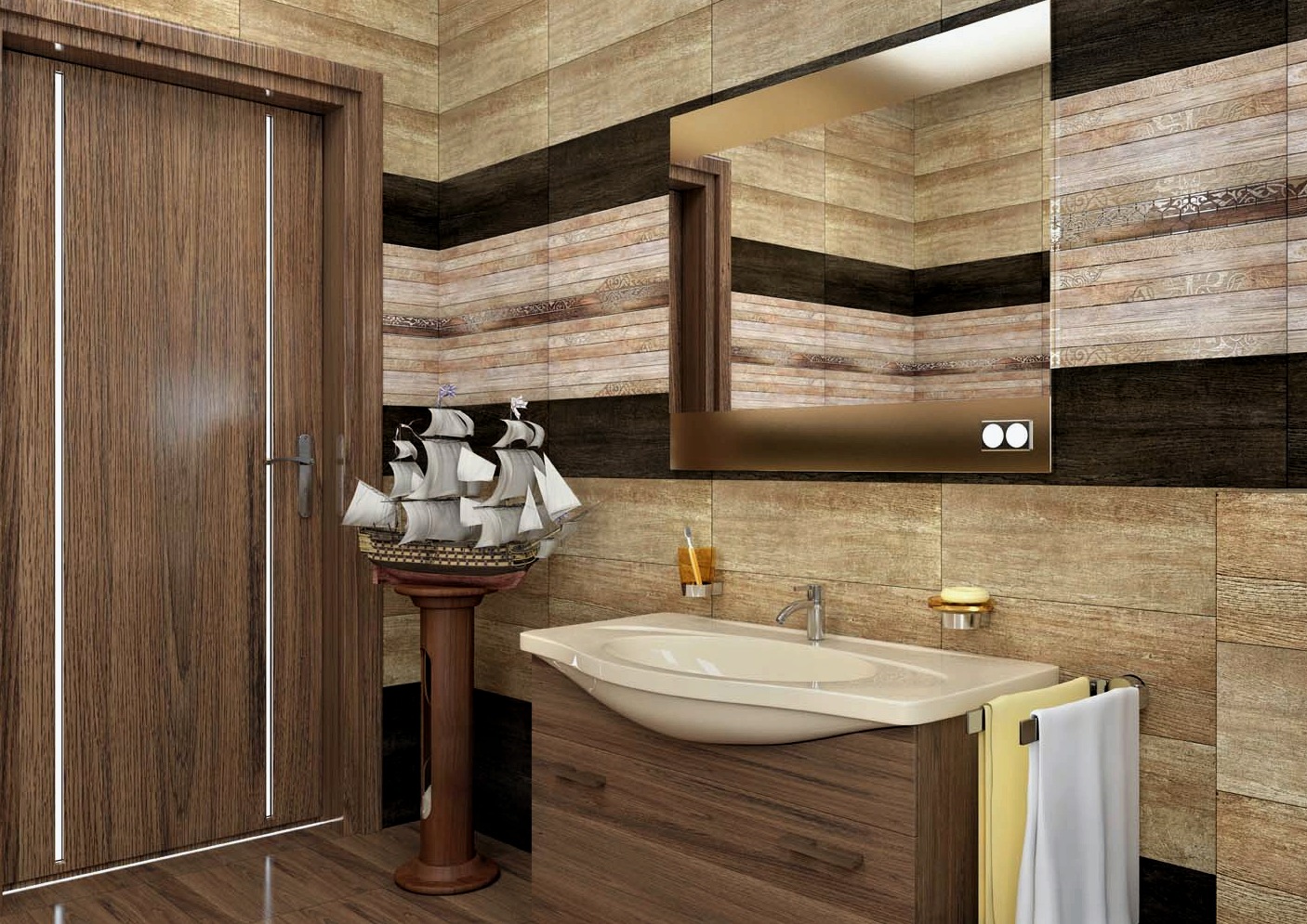 Azulejos de baño de grano de madera, tipos y características