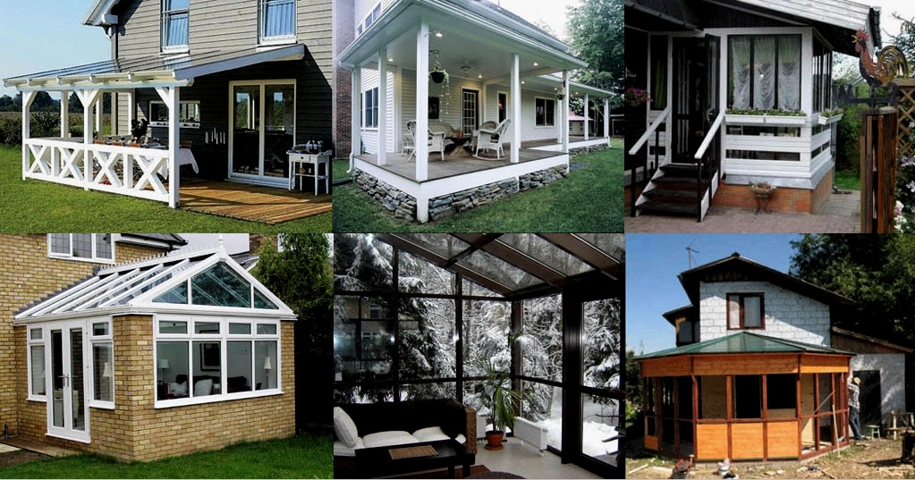 Veranda: tipos y opciones, proyectos, componentes, extensión de bricolaje a la casa.