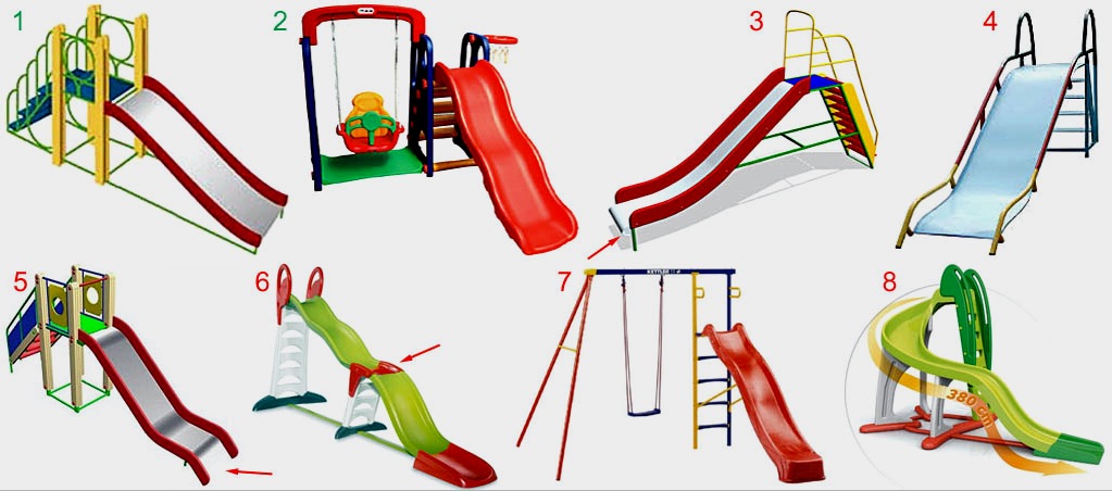 Toboganes infantiles para cabañas de verano / parques infantiles: seguridad, diseño, fabricación de forma independiente