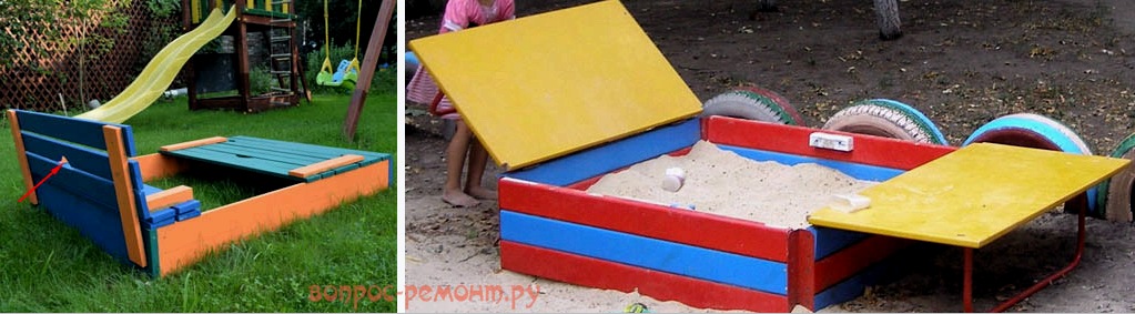 Caja de arena para niños para regalar con sus propias manos: dibujos, opciones, materiales, la elección de la arena.