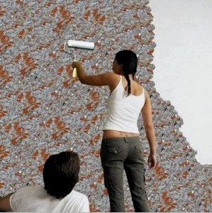 Decoración de paredes con papel tapiz líquido: preparación, preparación, aplicación.