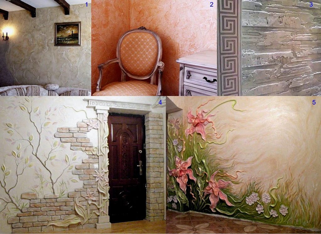Decoración de paredes en el interior: niveles y métodos, ejemplos y fotos de implementación.